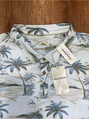 Tommy Bahama Mens 3XLB Oceanic Oasis Polo Shirt In Sterling Blue Beach Summer